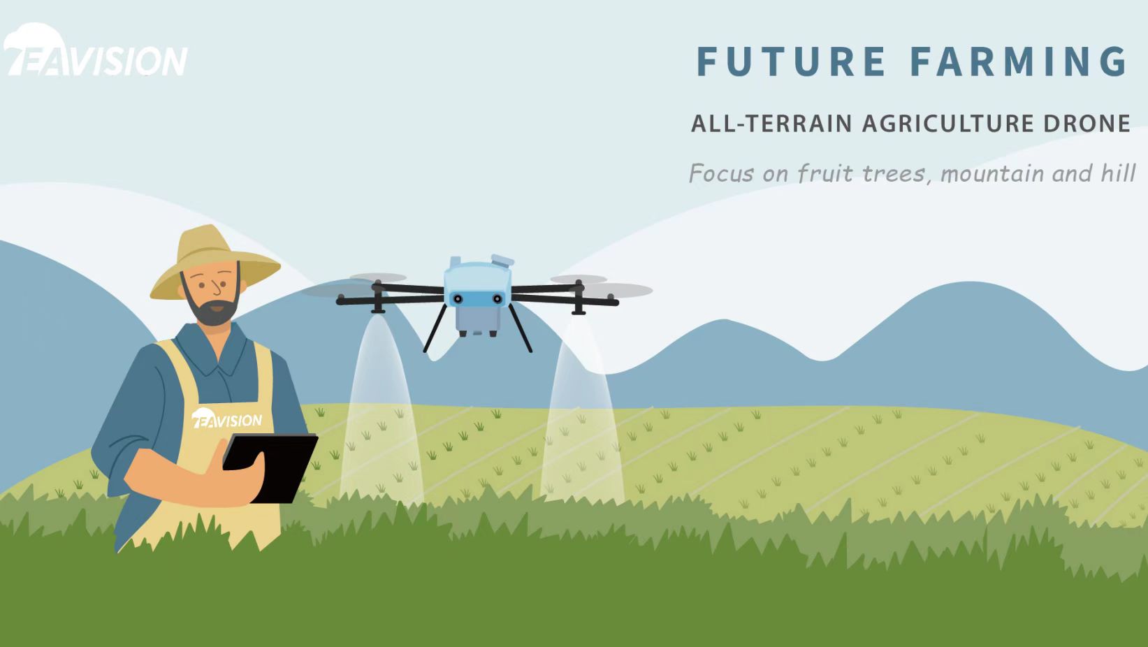 drone agricole pulvérisant pour le soja et le maïs
