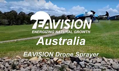 Démonstration de vol de pulvérisateur de drone EAVISION en Australie